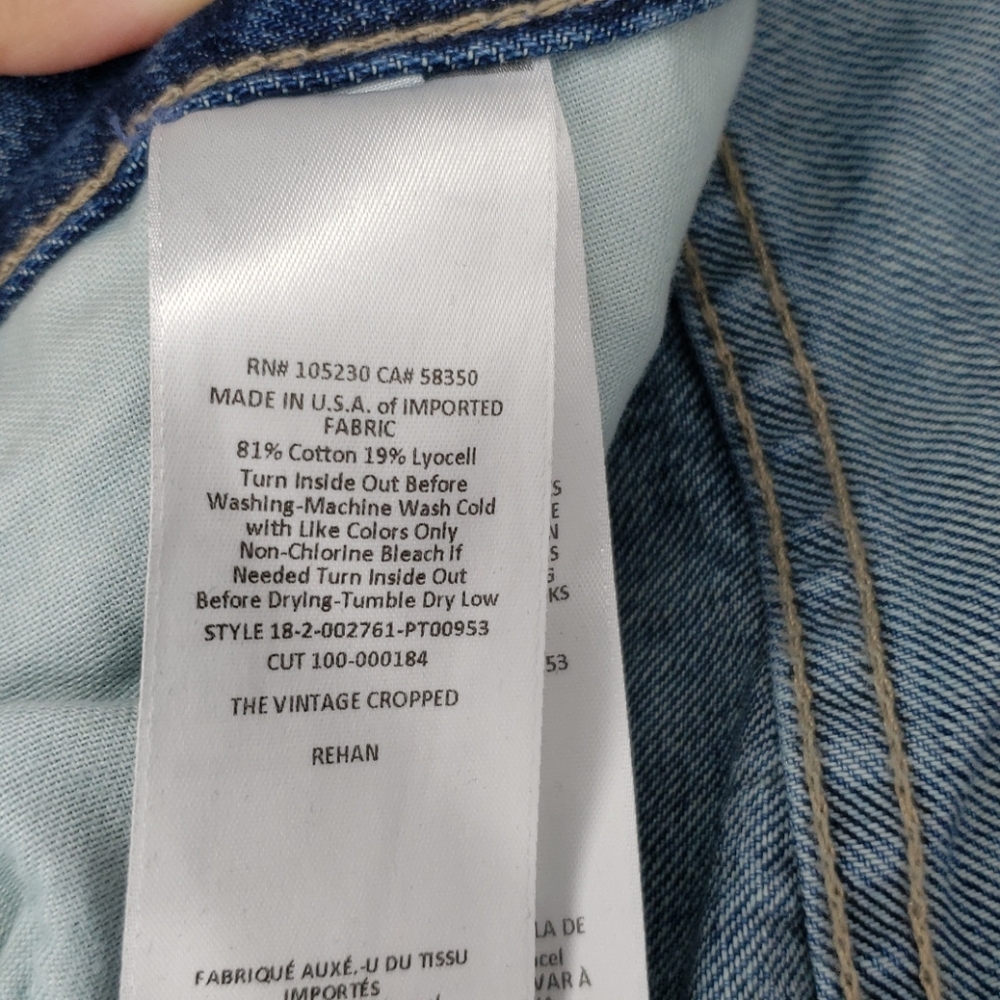 Current/Elliot Vintage Cropped Slim Jeans NWT - Picture 5 of 6